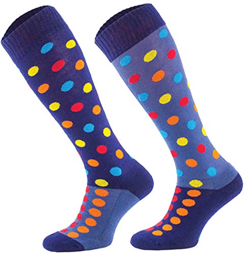 TODO Comodo Reitsocken Bunt mit Motiv STJBW | Baumwolle Reitstrümpfe Reiter Kniestrümpfe für Damen Mädchen Kinder (STJBW 02 - Multicolours Dots, 35-38) von TODO