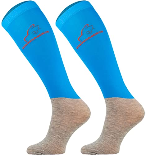 TODO Comodo Reitsocken Modern STPJM | Dünn Atmungsaktiv Reitstrümpfe Damen Herren Kinder Reiter Kniestrümpfe (STPJM - HK BLAU 06, 35-38) von TODO