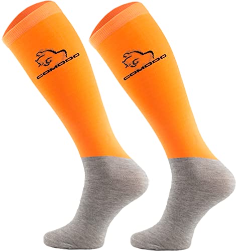 TODO Comodo Reitsocken Modern STPJM | Dünn Atmungsaktiv Reitstrümpfe Damen Herren Kinder Reiter Kniestrümpfe (STPJM - HK ORANGE 12, 35-38) von TODO