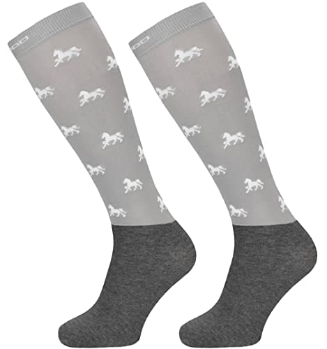 TODO Comodo Reitsocken Modern STPJM | Dünn Atmungsaktiv Reitstrümpfe Damen Herren Kinder Reiter Kniestrümpfe (STPJM - Horses 08, 31-34) von TODO