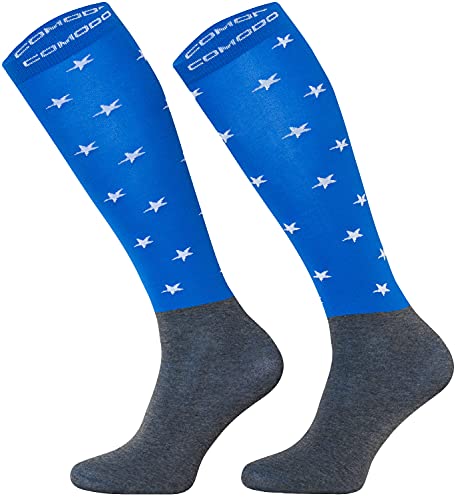 TODO Comodo Reitsocken Modern STPJM | Dünn Atmungsaktiv Reitstrümpfe Damen Herren Kinder Reiter Kniestrümpfe (STPJM - STARS 04, 35-38) von TODO