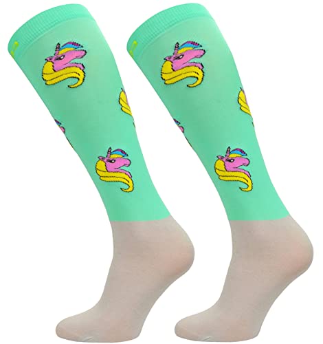 TODO Comodo Reitsocken Modern STPJM | Dünn Atmungsaktiv Reitstrümpfe Damen Herren Kinder Reiter Kniestrümpfe (STPJMw - UNICORN 01, 39-42) von TODO