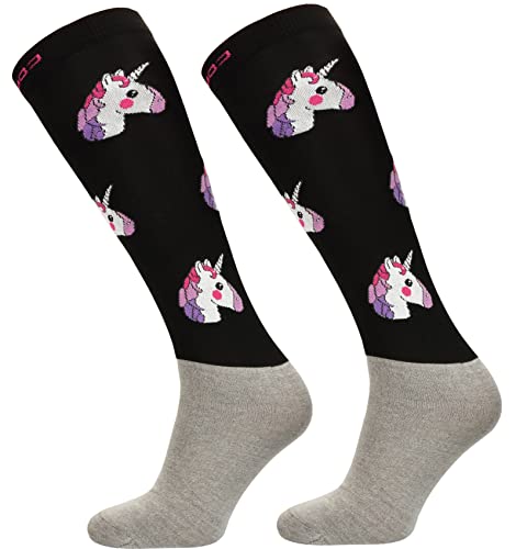 TODO Comodo Reitsocken Modern STPJM | Dünn Atmungsaktiv Reitstrümpfe Damen Herren Kinder Reiter Kniestrümpfe (STPJMw - UNICORN 10, 35-38) von TODO