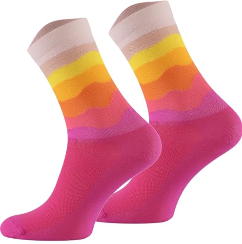 TODO Fahrradsocken Damen und Herren. Atmungsaktive Rennrad Socken. Fahrrad Socken Herren, Radsocken Damen (PinkLake, 35-38) von TODO