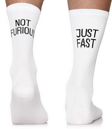 TODO Fahrradsocken Damen und Herren. Just Fast Lustige Rennrad Socken Damen. Fahrradsocken Lustig, Not Furious Radsocken Damen (Just Fast 39-42) von TODO
