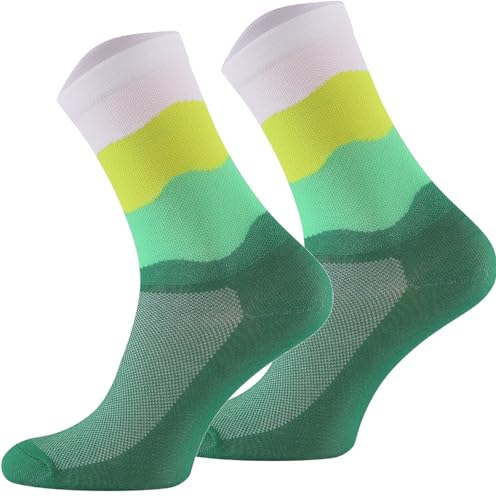 TODO Fahrradsocken Herren und Damen. Atmungsaktive Rennrad Socken. Fahrrad Socken Herren, Radsocken Herren (GreenVelo, 43-46) von TODO