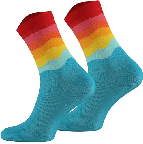TODO Fahrradsocken Herren und Damen. Atmungsaktive Rennrad Socken. Fahrrad Socken Herren, Radsocken (Hawaiian, 43-46) von TODO