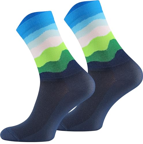 TODO Fahrradsocken Herren und Damen. Atmungsaktive Rennrad Socken. Fahrrad Socken Herren, Radsocken Herren (SantoriniBlue, 39-42) von TODO