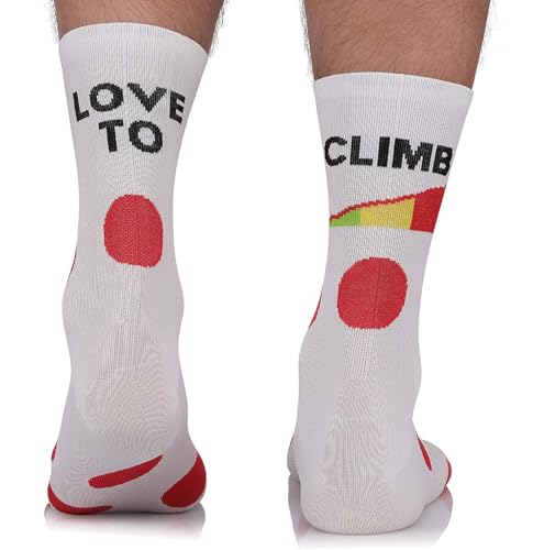 TODO Fahrradsocken Herren und Damen. Atmungsaktive Rennrad Socken. Fahrrad-Socken Polka Dots, Radsocken Herren (Love to Climb, 43-46) von TODO