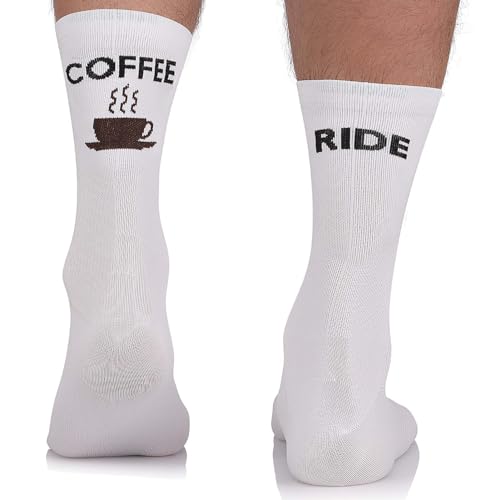 TODO Fahrradsocken Herren und Damen. Atmungsaktive Rennrad Socken. Kaffee Fahrrad-Socken Herren, Radsocken Herren (Coffee Ride, 47-50) von TODO