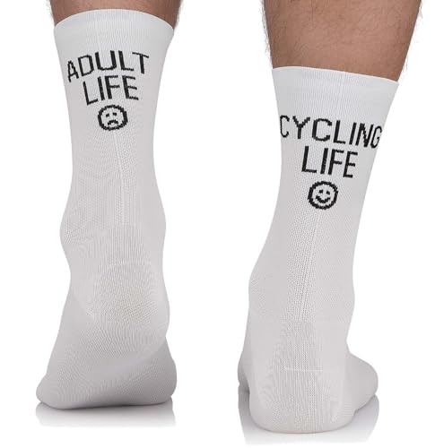 TODO Fahrradsocken Herren und Damen. Atmungsaktive Rennrad Socken. Motiv Fahrrad-Socken Herren, Radsocken Herren (Cycling Life, 43-46) von TODO