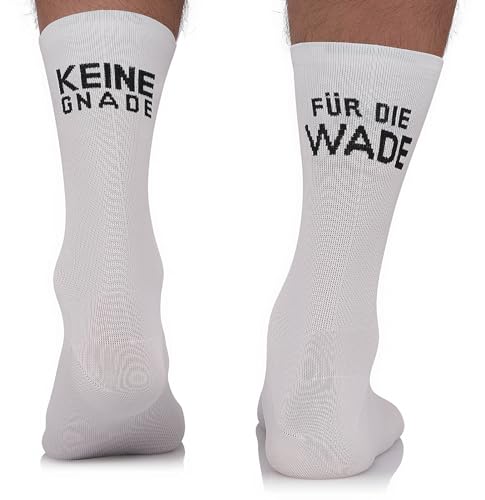 TODO Fahrradsocken Herren und Damen. Atmungsaktive Rennrad Socken. Motiv Fahrrad-Socken Herren, Radsocken Herren (Keine Gnade, 35-38) von TODO