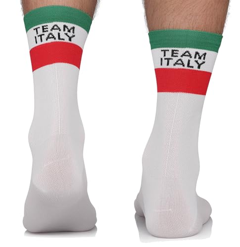 TODO Fahrradsocken Herren und Damen. Atmungsaktive Rennrad Socken. Team Italy Fahrrad Socken, Radsocken Herren (Italy Flag Socken 39-42) von TODO