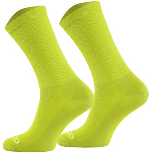 TODO Fahrradsocken Herren. Atmungsaktive Rennrad Socken Herren. Aero Fahrrad Socken, Rennradsocken (Rennrad Socken Gelb 43-46) von TODO