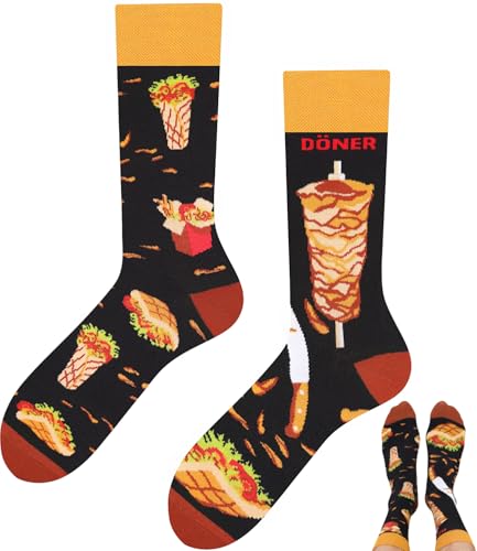 TODO Lustige Döner Kebab Socken Herren und Damen, Socken mit Döner Motiv 39-42 von TODO