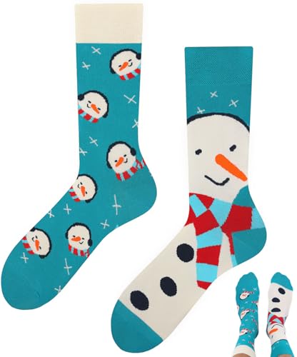 TODO Lustige Schneemann Socken Herren, Geschenk Weihnachten Socken Schneemann Lustig (Snowman Socken 43-46) von TODO