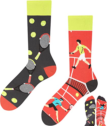 TODO Lustige Socken Damen und Herren, Coole Socken mit Motiv - Bunte, Mehrfarbige, Verrückte (39-42, Tennis) von TODO