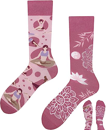 TODO Lustige Socken Damen und Herren, Coole Socken mit Motiv - Bunte, Mehrfarbige, Verrückte (43-46, Yoga) von TODO