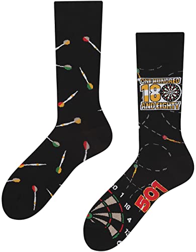 TODO Lustige Socken Herren und Damen, Coole Socken mit Motiv - Bunte, Mehrfarbige, Verrückte (43-46, Darts) von TODO