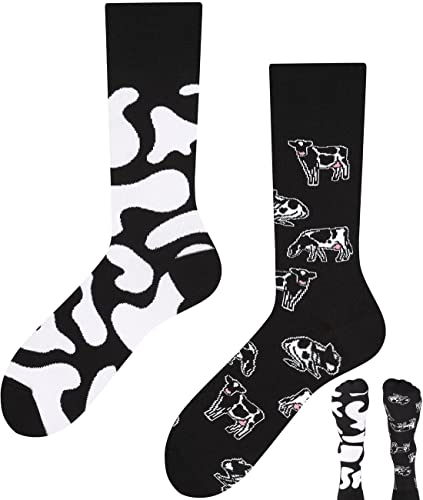 TODO Lustige Socken Herren und Damen, Coole Socken mit Motiv - Mehrfarbige, Bunte, Verrückte (35-38, Kuh) von TODO