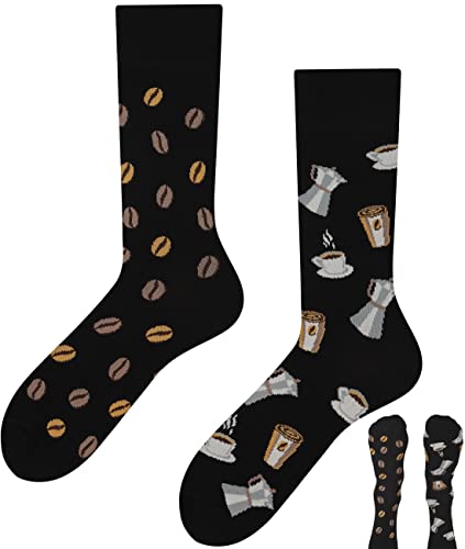 TODO Lustige Socken Herren und Damen, Coole Socken mit Motiv - Mehrfarbige, Bunte, Verrückte (35-38, Morgen Kaffee) von TODO