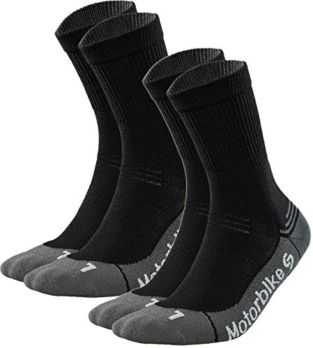 TODO Motorradsocken Herren Kurz Licht Atmungsaktiv Motor Socken Schwarz (41-43 EU, 2-paar Schwarz) von TODO