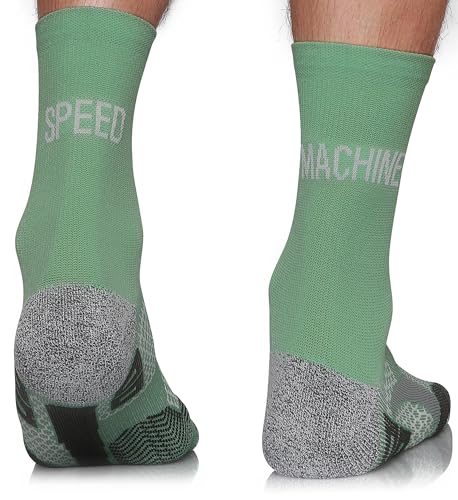 TODO RUNNING RAID CREW Laufsocken mit Lustige Aufschrift, Anti Blasen Socken, Technisch Running Socks. Bunte Sport Socken Damen (Speed Machine, 35-38) von TODO