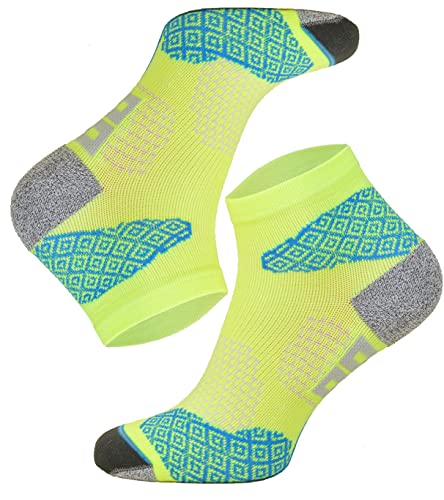 TODO RUNNING RAID - Quarter Laufsocken, Technisch, Anti-Blasen Polsterung, für Damen & Herren mit DryTex. Bunte Funktionssocken | Marathon | Trail | Joggen | Laufen | Running (35-38, Gelb) von TODO