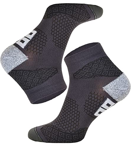 TODO RUNNING RAID - Quarter Laufsocken, Technisch, Anti-Blasen Polsterung, für Damen & Herren mit DryTex. Bunte Funktionssocken | Marathon | Trail | Joggen | Laufen | Running (35-38, Grau) von TODO