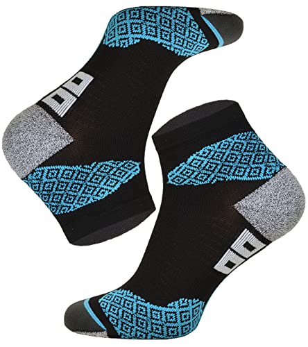 TODO RUNNING RAID - Quarter Laufsocken, Technisch, Anti-Blasen Polsterung, für Damen & Herren mit DryTex. Bunte Funktionssocken | Marathon | Trail | Joggen | Laufen | Running (39-42, Schwarz) von TODO