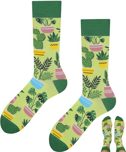 TODO Socken Pflanzen Herren und Socken Garten Damen, Pflanzen Socken Blumen, Funny Socks Rainbow (43-46, Plant) von TODO