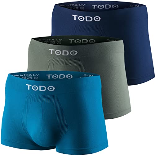 TODO Sport Boxershorts Herren (3er Pack) Elastisch Sportunterwäsche Boxer Männer, Atmungsaktiv, Leicht, ohne Scheuern (Mix, S/M) von TODO