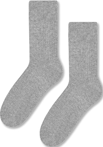 TODO Warm Wollsocken Damen und Herren Wintersocken Damen, Thermosocken Herren, elegant norweger socken - Wollkollektion (35_Grau) von TODO