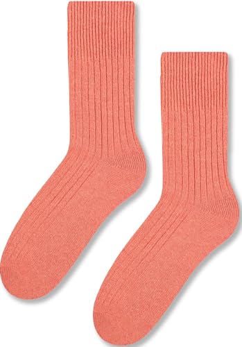 TODO Warm Wollsocken Damen und Herren Wintersocken Damen, Thermosocken Herren, elegant norweger socken - Wollkollektion (38_Lachsfarbe) von TODO