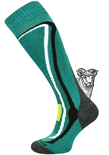 TODO 2 Paar Warme 50% Merino Skisocken Herren und Skisocken Damen Thermoaktiv, Atmungsaktiv Ski Socken und Ski Sturmhaube (1xTurkis, 39-42) von TODO