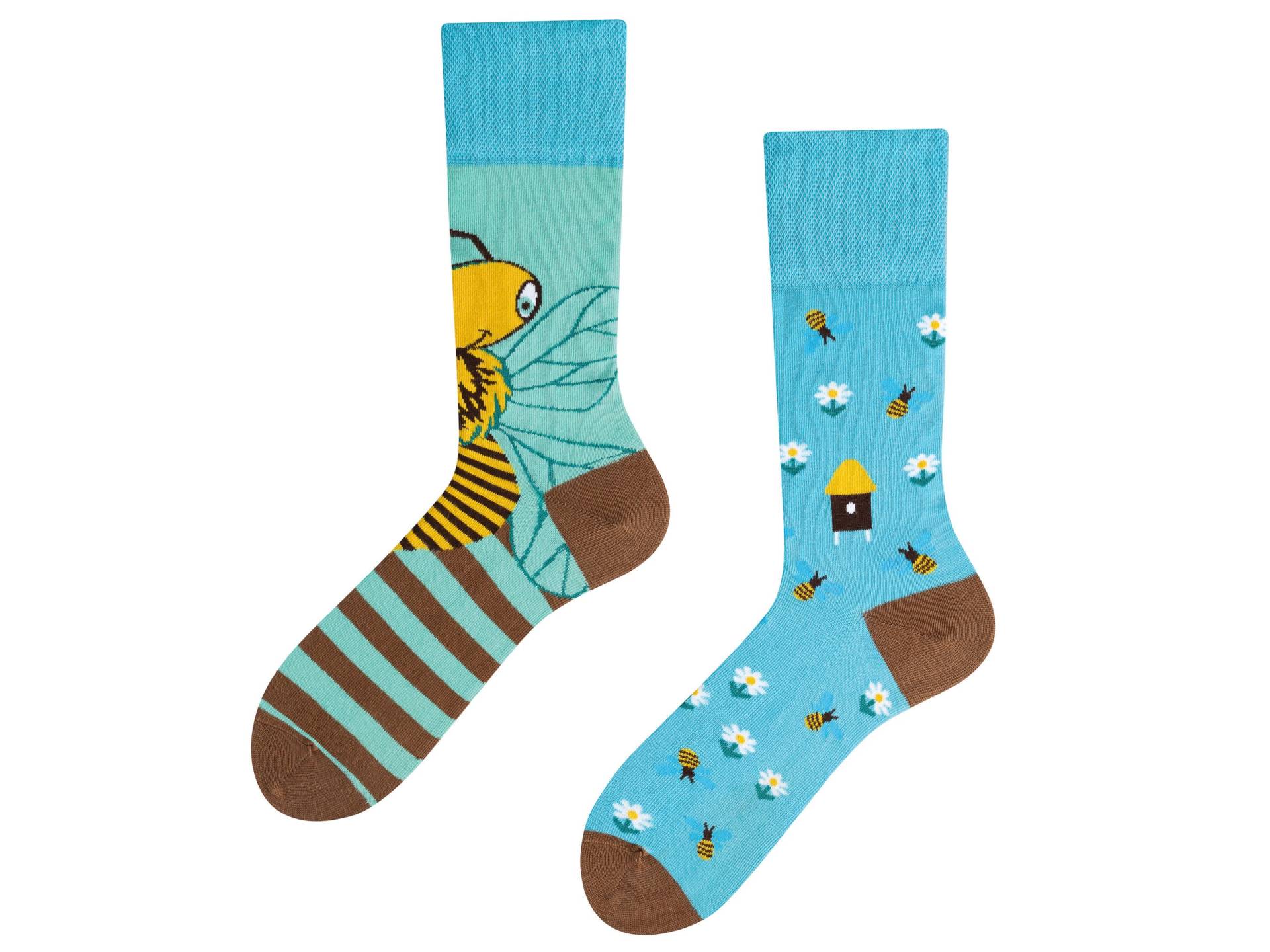 Bienen Socken | Bee Paradise Socks Motivsocken Blaue Niedliche Soclen Witzige Cool Socks Crazy Todosocks von TODOSOCKS