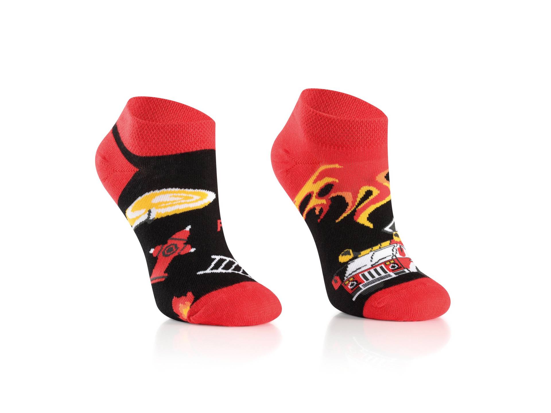 Coole Feuerwehr Sneaker Socken Für Kinder | Kurze Mit Geschenk Feuerwehrmann Kids von TODOSOCKS