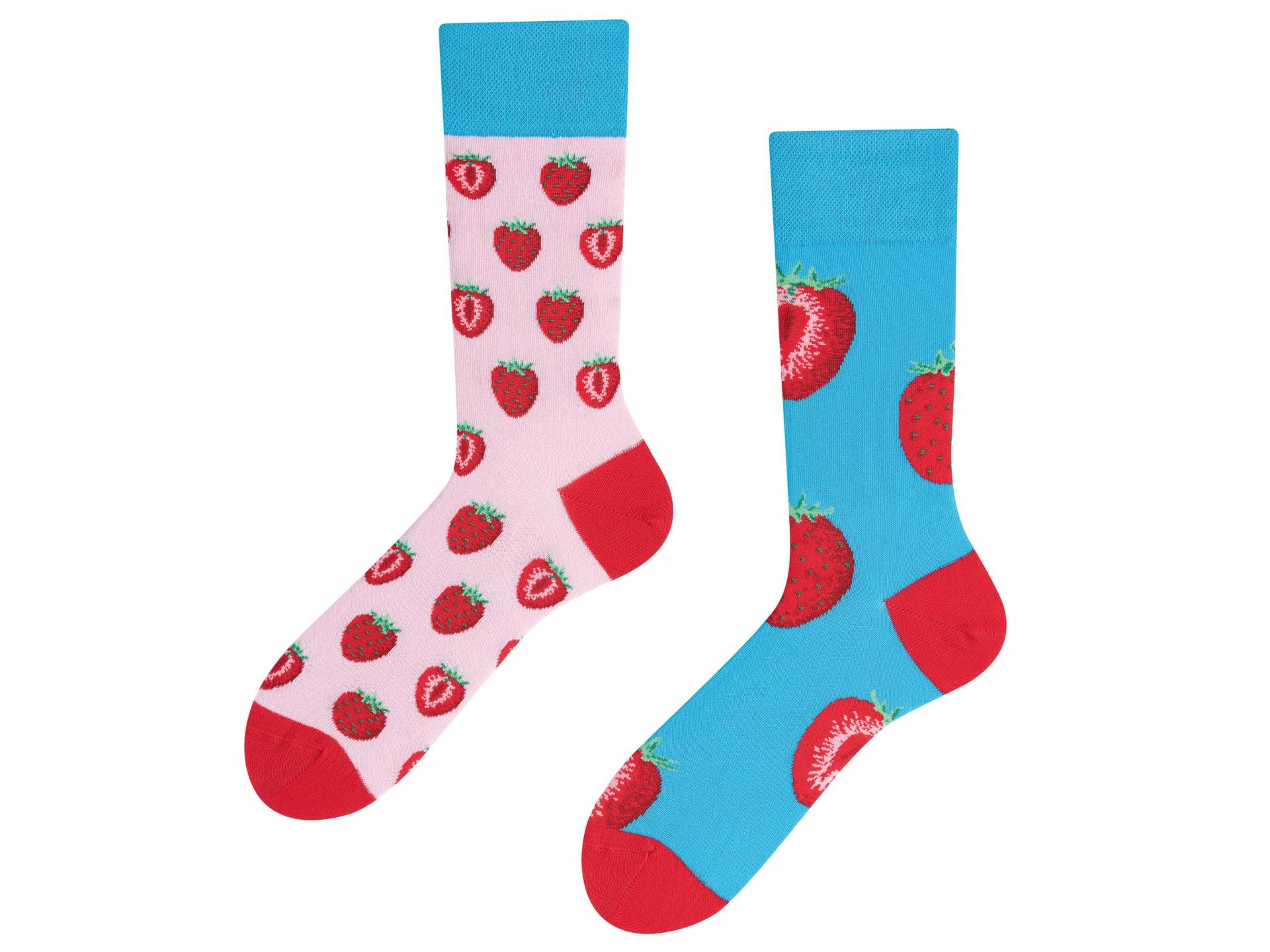 Erdbeer Socken | Strawberry Socks Bunte Colourful Gute-Laune-Socken Motivsocken Erdbeershake Todosocks von TODOSOCKS