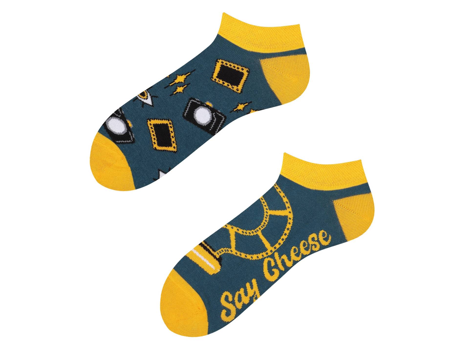 Fotograf Sneaker Socken | Geschenk Für Hobbyfotograf Kameramotiv Coole Say Cheese Crazy Socks Todosocks von TODOSOCKS