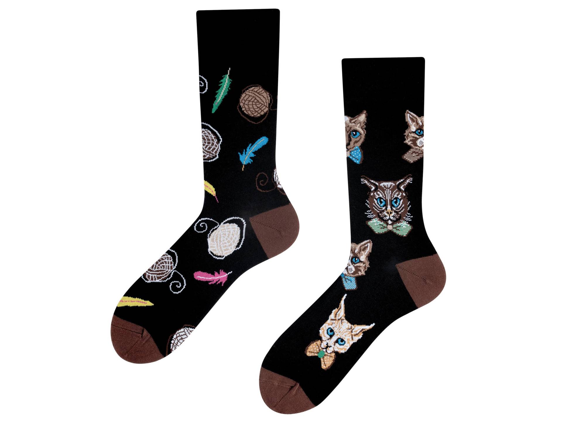 Katzensocken | Cat Socks in A Bow Socks Socken Mit Tiermotiv Witzige Geschenk Für Freundin Lustige Socken| Todosocks von TODOSOCKS