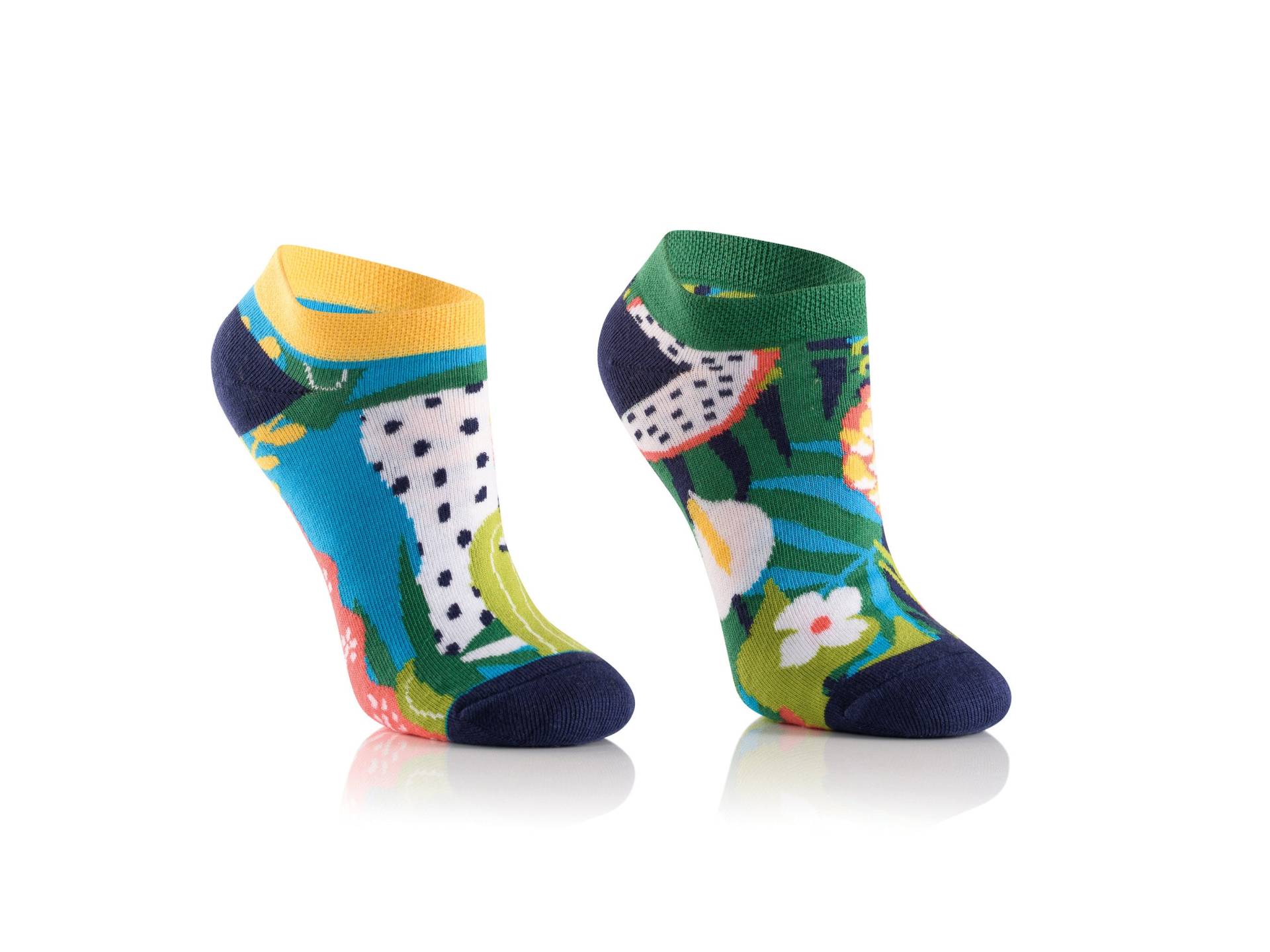 Kurze Papaya Socken Für Kids Mit Papagei Und Ananas | Bunte Sneakersocken Kinder Tropen Gute Laune Bunte von TODOSOCKS