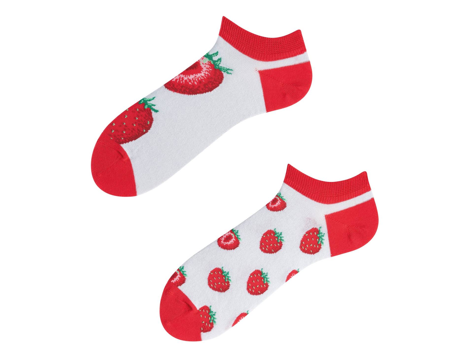 Lustige Erdbeer Sneaker Socken | Funny Strawberry Low Socks Bunte Colorful Gute-Laune-Socken Kurze Todosocks von TODOSOCKS