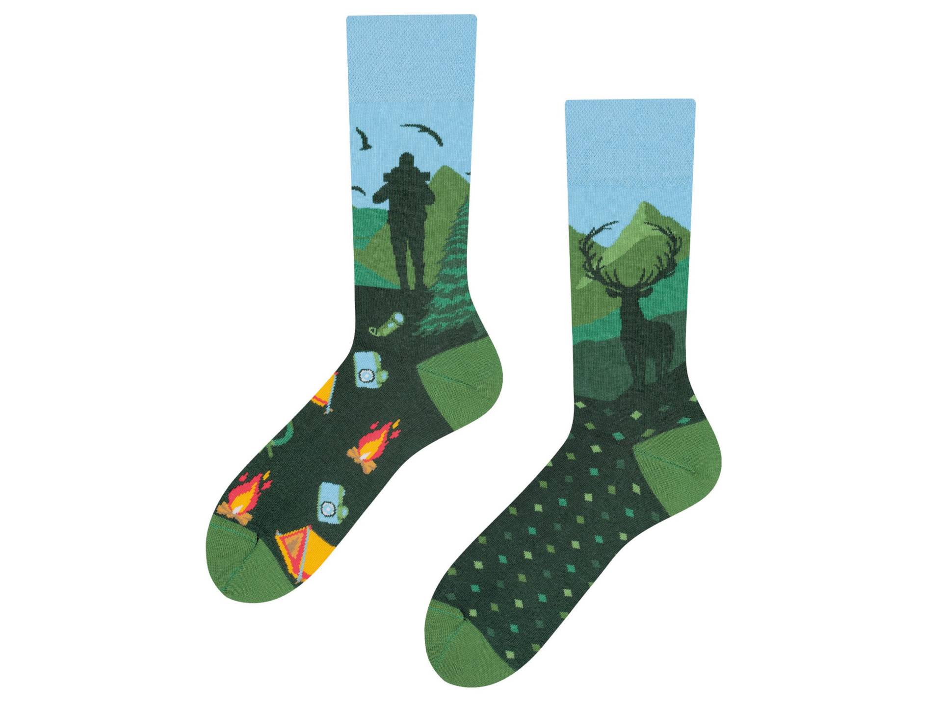 Mountain Trail Socken | Mountain Socks Outdoor Socken Bunte Cool Wandern Coole Motivsocken| Todosocks von TODOSOCKS