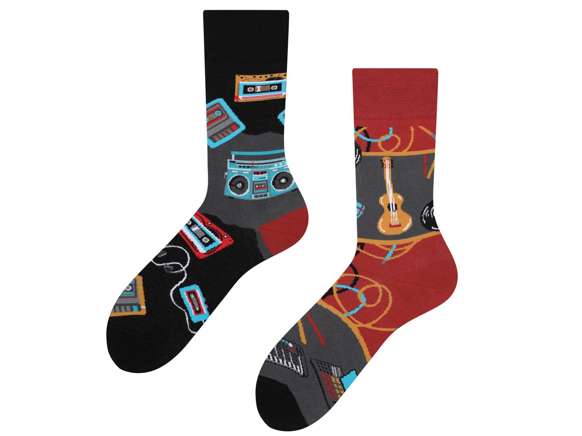 Retro Music Socken | Music Socks Design Bunte Colourful Coole Geschenk Für Musiker Todosocks von TODOSOCKS