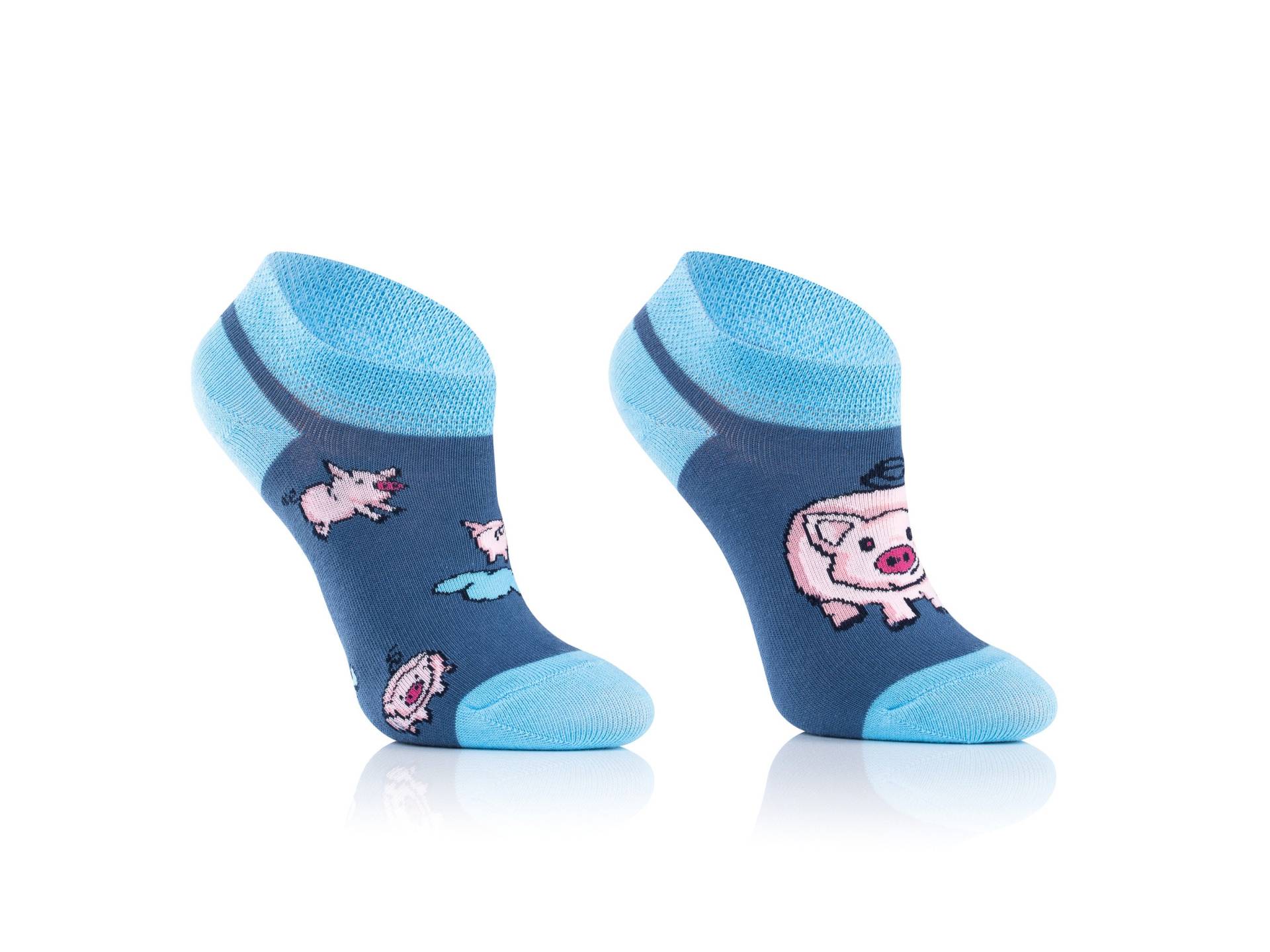 Witzige Schweinchen Sneaker Socken Für Kinder | Kurze Kids Mit Glücksschwein Süßes Geschenk 2-9 Jährige Lustige von TODOSOCKS