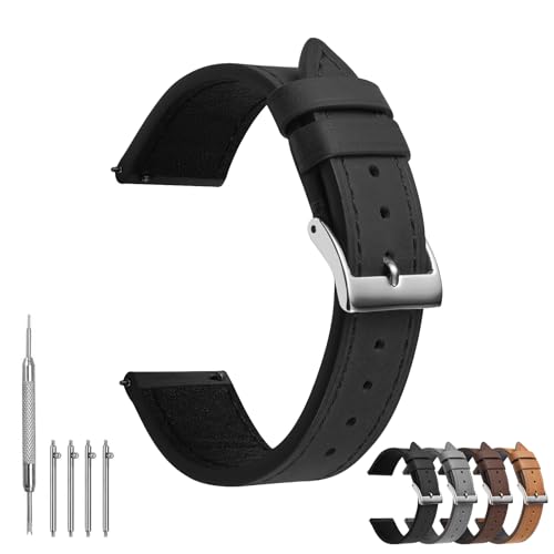 TODYSTRAP Uhrenarmband 20mm Leder, Schwarz Uhrenarmbänder für Herren, Ersatz Weiche Uhrenarmbänder, Smartwatch Armband mit Schließe Edelstahl, 18mm 20mm 22mm 24mm TODYSTRAP Uhrenarmband 20mm Leder, Schwarz Uhrenarmbänder für Herren, Ersatz Weiche Uhrenarmbänder, Smartwatch Armband mit Schließe Edelstahl, 18mm 20mm 22mm 24mm von TODYSTRAP