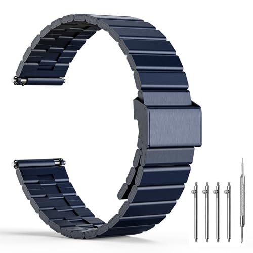 TODYSTRAP Metall Uhrenarmband Edelstahl 22mm, Blau Schnellverschluss Uhrenarmbänder Edelstahl, Smartwatch Ersatzarmband für Herren Damen, Metallarmband 20mm 22mm TODYSTRAP Metall Uhrenarmband Edelstahl 22mm, Blau Schnellverschluss Uhrenarmbänder Edelstahl, Smartwatch Ersatzarmband für Herren Damen, Metallarmband 20mm 22mm von TODYSTRAP