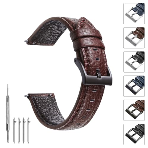 TODYSTRAP Uhrenarmband 20mm Leder, Uhrenarmbänder für Herren aus Braun Lychee-Leder, Ersatz, Weiche, Smartwatch Armband, 20mm 22mm TODYSTRAP Uhrenarmband 20mm Leder, Uhrenarmbänder für Herren aus Braun Lychee-Leder, Ersatz, Weiche, Smartwatch Armband, 20mm 22mm von TODYSTRAP