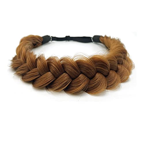 TOECWEGR Extensions Haarband Haarreifen Zopf Geflochten Classic Chunky Wide Plaited Wedding Fluffy Braids Wig Women Girl Beauty Accessory (A30BY) von TOECWEGR