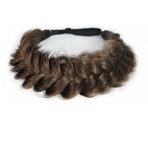 TOECWEGR Extensions Haarband Haarreifen Zopf Geflochten Classic Chunky Wide Plaited Wedding Fluffy Braids Wig Women Girl Beauty Accessory (B-Typ 5) von TOECWEGR